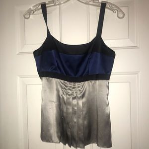 Navy blue and grey Ann Taylor blouse
